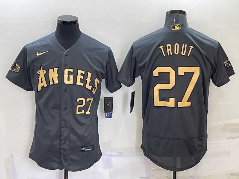 Los Angeles Angels #27 Mike Trout Number Grey 2022 All Star Stitched Flexbase Nike Jersey,We sell and wholesale Los Angeles Angels #27 Mike Trout Number Grey 2022 All Star Stitched Flexbase Nike Jersey on line form chian!